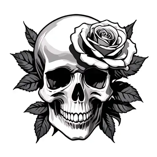 Skull And Rose