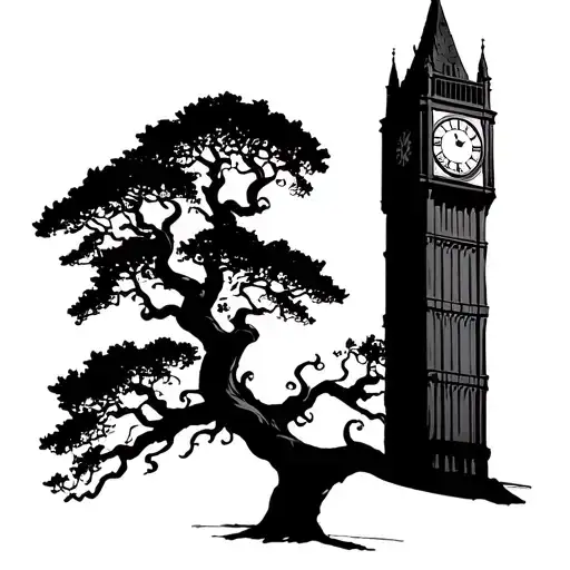 Tree And A Clock Tower
