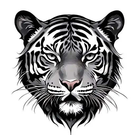 Tiger With Stargazer Lillies