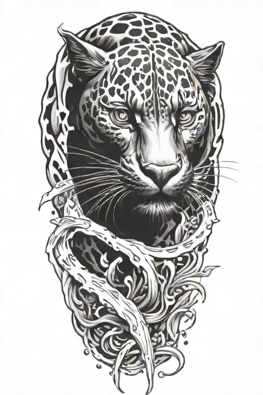 Black Panther Swimming Underwater