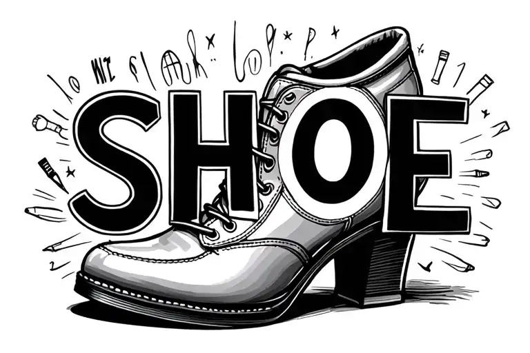 The Word Shoe Spelled With Classroom Materials