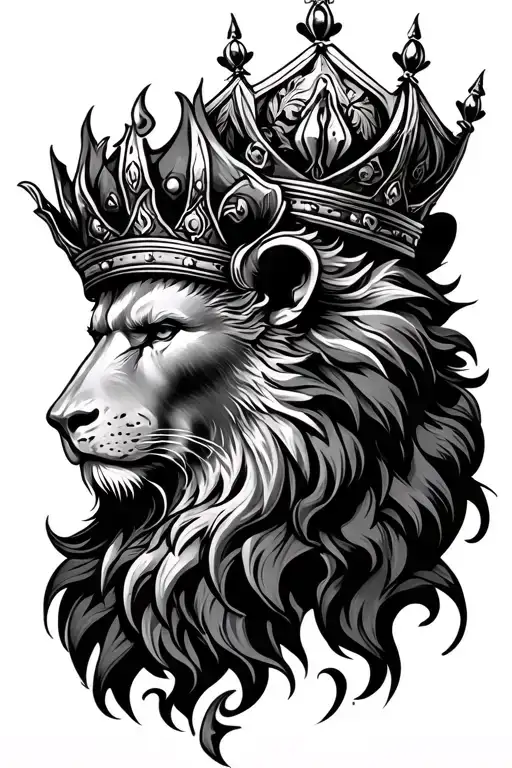 Loin Head With Crown