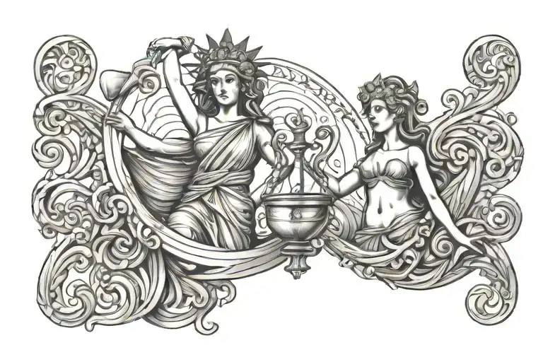Greek Liberty Freedom Libra Waves