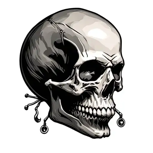 Skull With Piercing