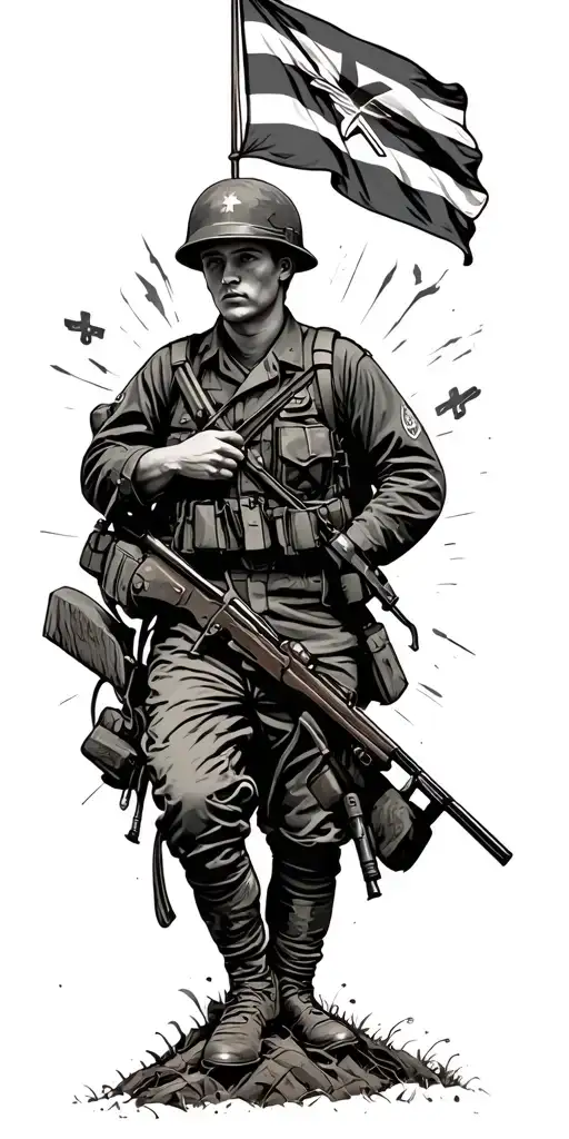 Anzac War Theme Many Soilders And Graves