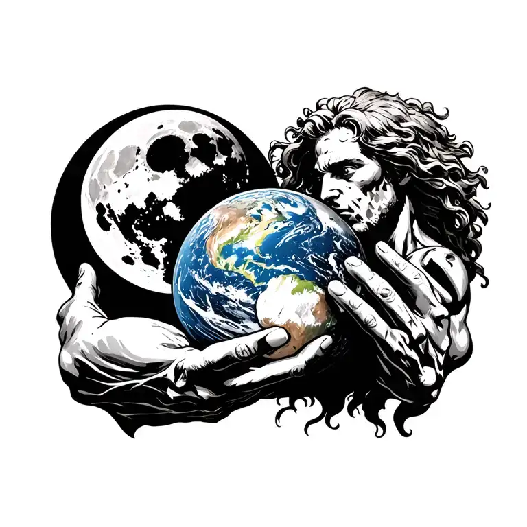 Atlas Holding Moon & Earth