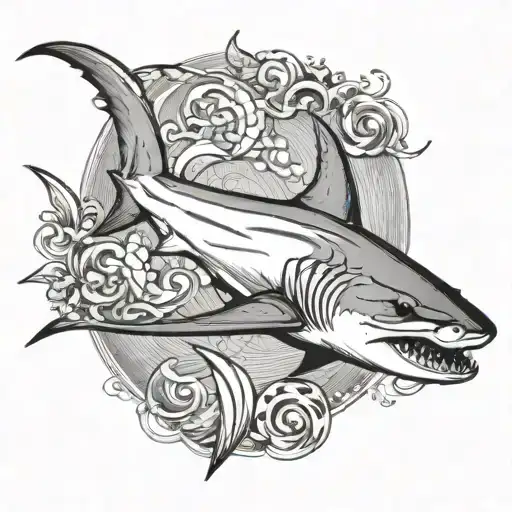 Shark Hammerhead Shark From The Air