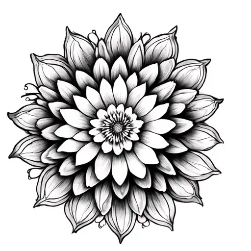Mandala Floral Realism Style