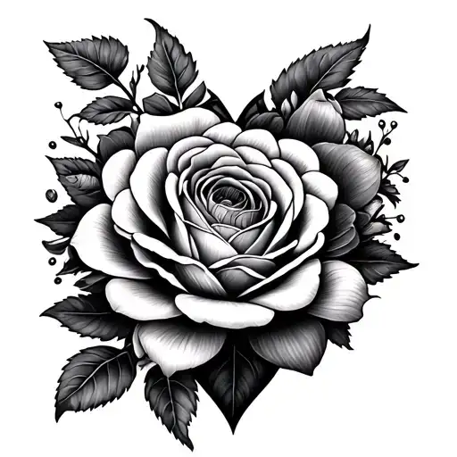 Chrysanthemum And Rose Heart Shape Made