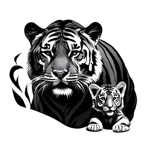 Tiger And Baby Tiger