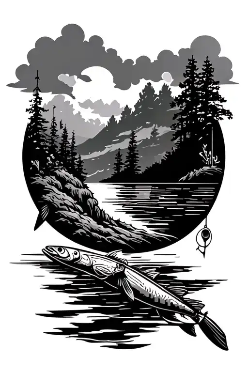 Fishing And Post Landscape