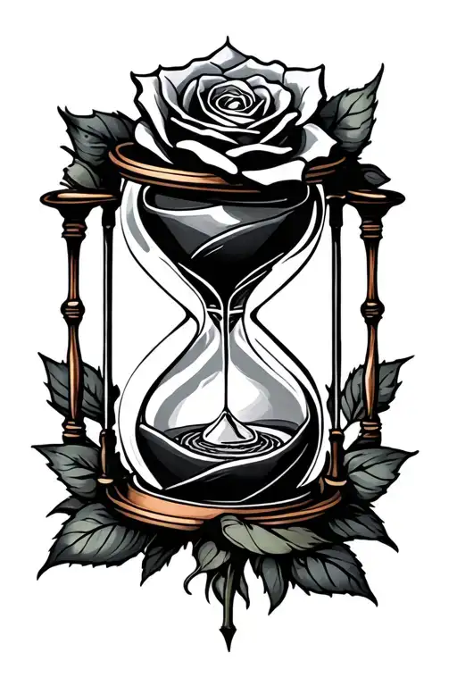 Hourglass And Compas Rose With Colors