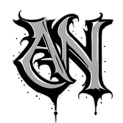 Letters A And N Graffiti Gothic Style
