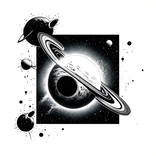 Space Running Planet With Black Hole Eating Galaxy