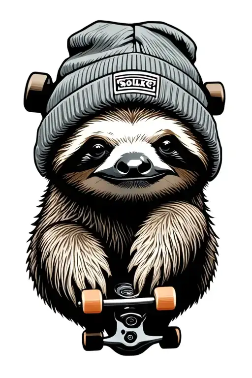 Sloth Gripping Skateboard Beanie