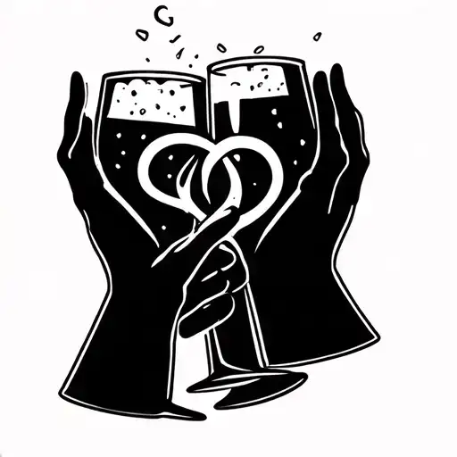 Infinity Sign Friends Toasting Drinks