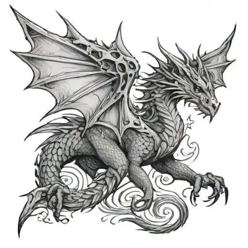 Dragon Wings That Go Over Shoulders And End On The Collarbone