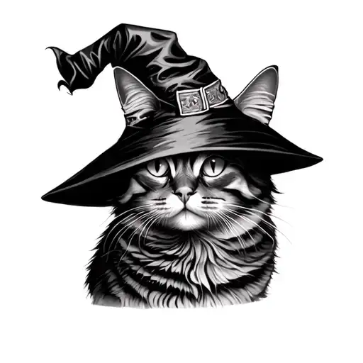Cat With Witch Hat