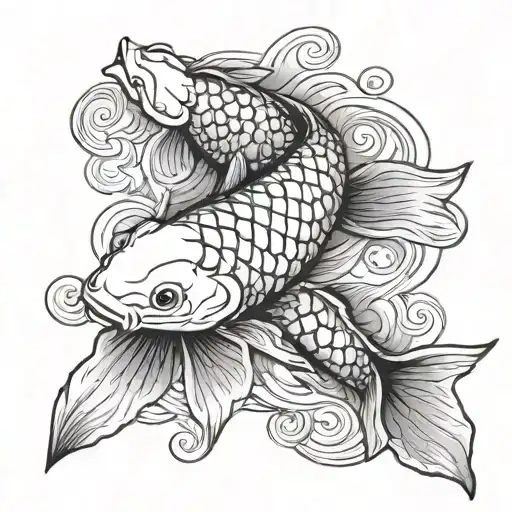 Koi Fish Swimming