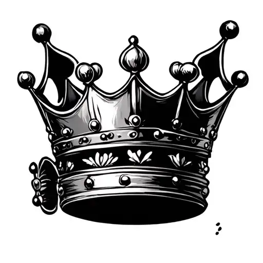 Small P Tattoo With Crown For Finger