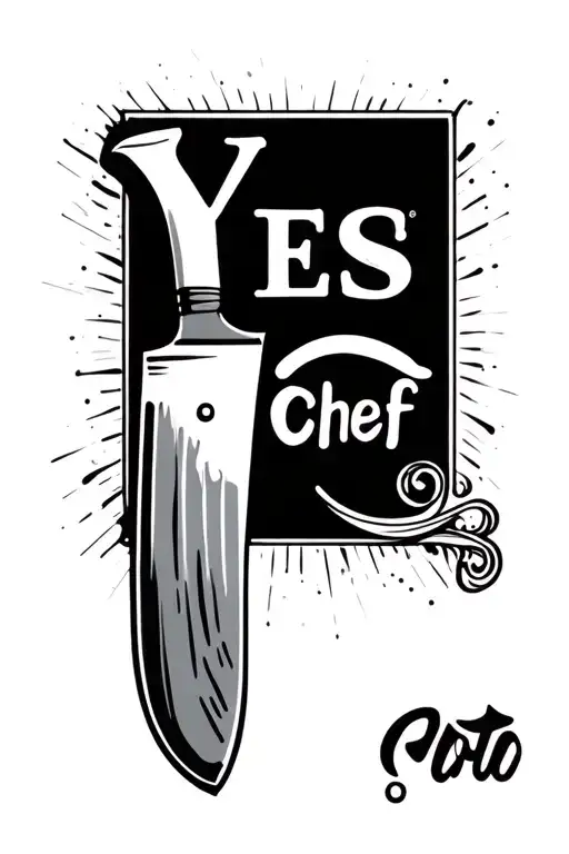 Chef Knife With Yes Chef On The Handle