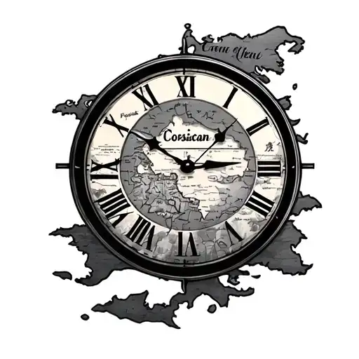 Corsican Map And Clock Corsican