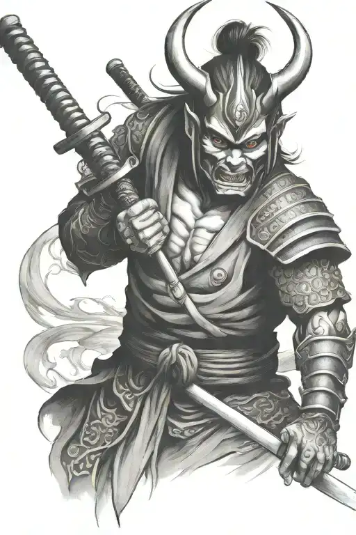 Demon Samurai With Sword