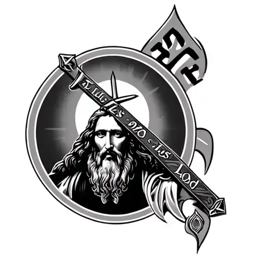 Military Style Tattoo With Jesus Is Lord In Old Norse