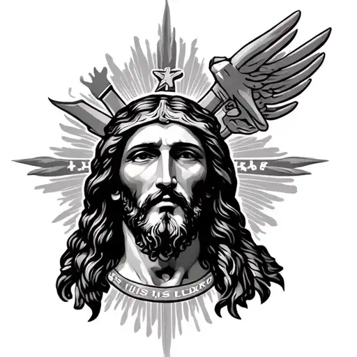 Military Style Tattoo With Jesus Is Lord