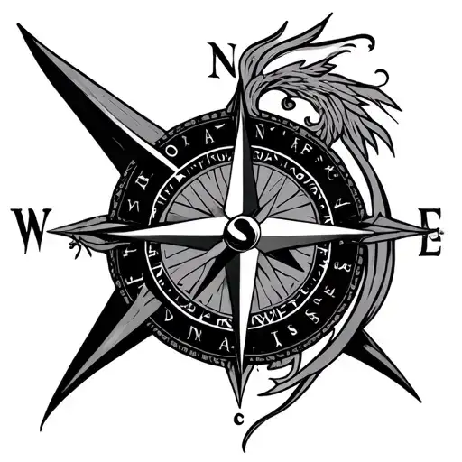 Wind Rose On A Compass With