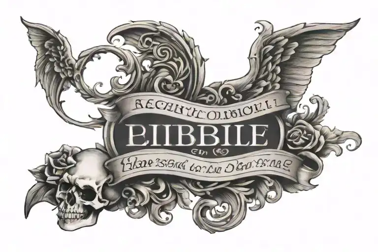 Bible Quote Written Across Chest Piece