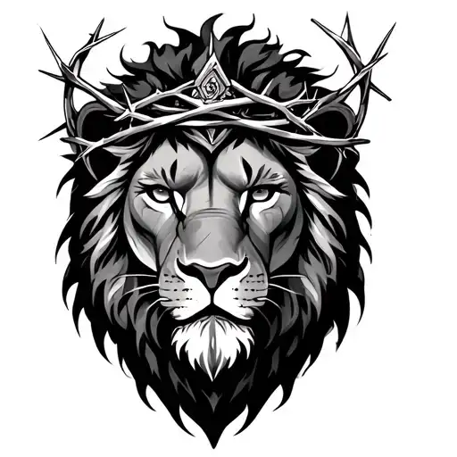 Lion With Crown Of Thorns Wrapped