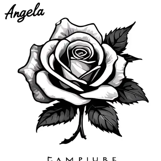 Rose With The Name Angela