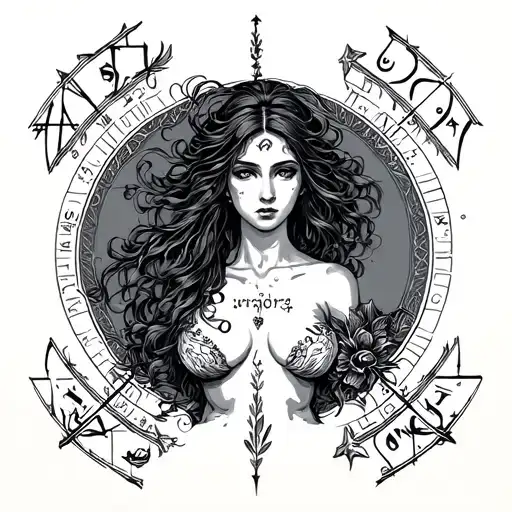 Woman Nude Sigle Virgo Zodiac Sign