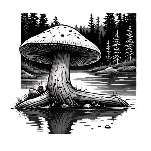 Log Mushroom Crystal Clear Lake