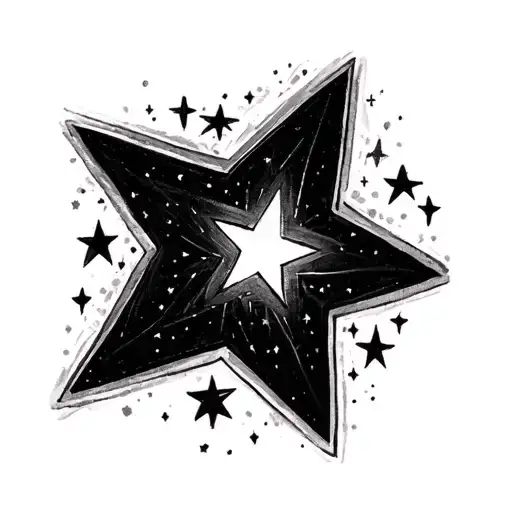 Star Outline With More Star Outlines