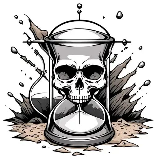 Skull Hourglass Broke Sand Clock