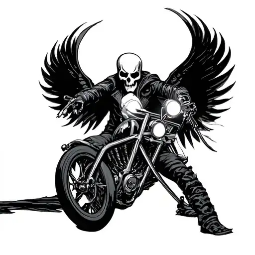 Black And Grey Realism Ghost Rider