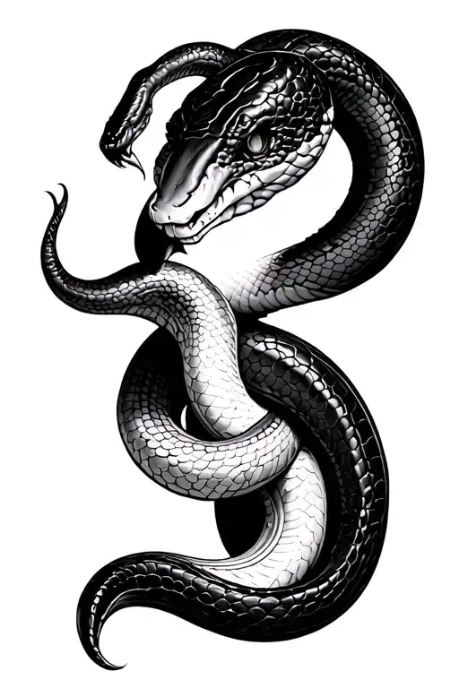 Snake Biting Each Other