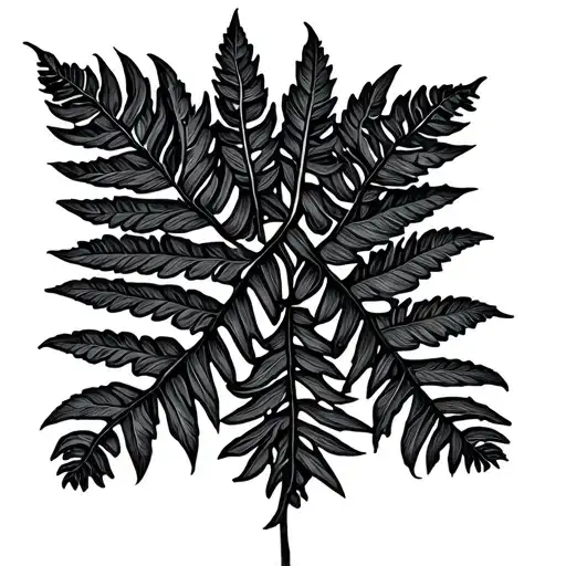 Semi Colon As A New Zealand Fern Leaf Intertwined