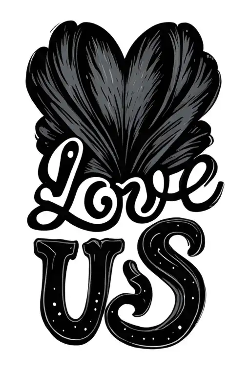 I Love Us In Cursive