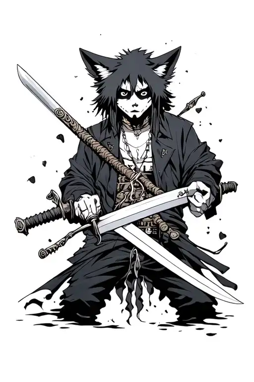 Trafalgar Law And Fox Swords One Piece