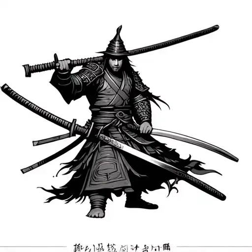 Samurai Warrior Holding Sward