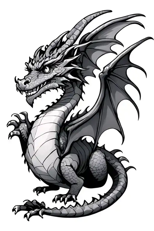 Dragon With Four Legs And With Wings