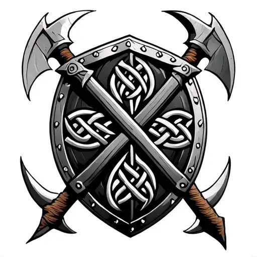 Celtic Knot Viking Shield Axes