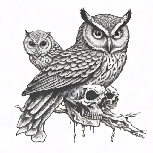 Owl And Skull
