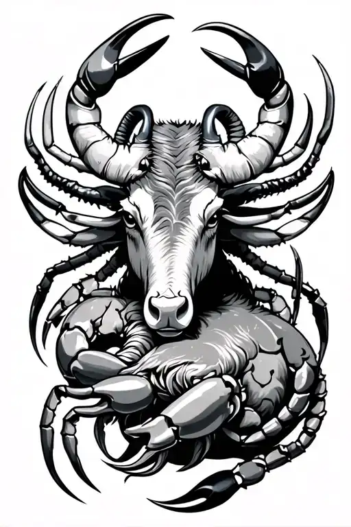 Crab And Bull And Sea Goat Together