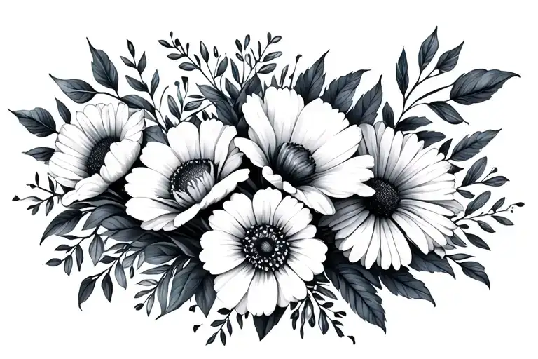 Birth Flower Bouquet August December April November Birth Flowers