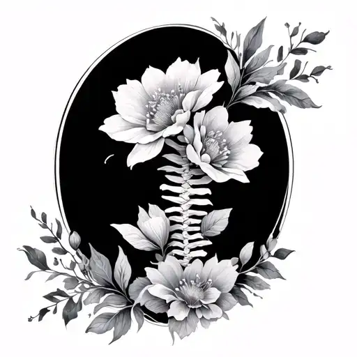 Floral Spine Tattoo Dainty And Minimal