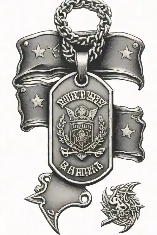 Military Dog Tag With The Individual's Name Written